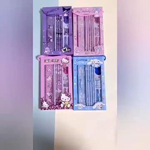 Sanrio Stationery Set Birthday Gift Kuromi Melody Pencils School Supplies Childrens School Gift Set penutup pen