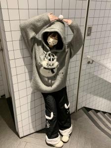 Soft Plush Oversized Hooded Sweater Womens Autumn Winter Lazy Style Knitted Top Warm Cozy Loose Fit Female Fashionable Snowman Design