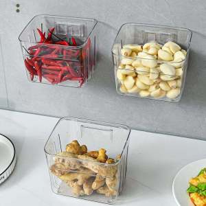 Kitchen Wall-Mounted Storage Basket Multi-Purpose Drainage Home Use Pet Hanging Basket Organizer for Garlic And Ginger