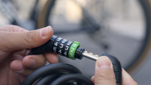 ROCKBROS Bicycle Steel Cable Lock Portable Zinc Alloy Durable MTB Road Bike Anti-theft Password Lock Universal Electric Bicycle Motorcycle Door Lock