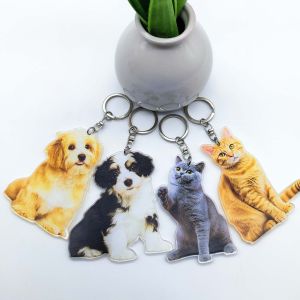 Customized Pet Or Character Keychains High-Definition Acrylic Material Full-Color Printing Optional Head Or Full-Body Portraits Birthday Gifts Christmas Gifts Valentines Day Gifts Etc.