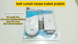 Bel Rumah / Pintu Wireless TENAGA BATERAI - Bell Tanpa Kabel dengan 32 Musik Salam Assalamualaikum