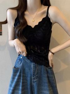 Plus Size Plus Size Ladies Summer Lace Camisole Intimates Womens Vest with Chest Pad Integrated Beauty Back Outwear Pure Desire Base Tops
