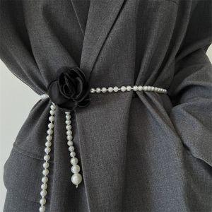 เข็มขัดรูปเปลือกหอยประดับดอกชาติสำหรับผู้หญิง เข็มขัดรูปดอกไม้ สายรัดเอวแบบอเนกประสงค์ ฤดูใบไม้ผลิและฤดูร้อน 2024