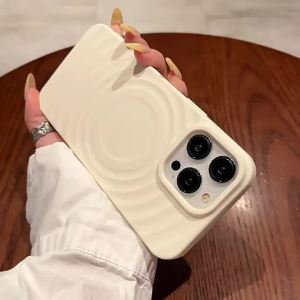 Magnetic Ripple Silicone Phone Case For MagSafe iPhone 17 Air 16 Plus 15 14 13 12 11 Pro Max X XS XR Shockproof Matte Soft Cover