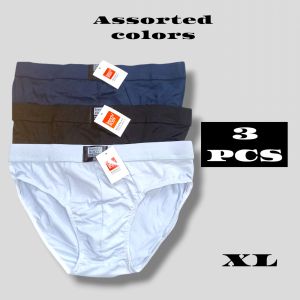 [A.A] 3 PCS Brief for men M L XL XXL High quality Fabric Soft Cotton Plain Thick Fabric