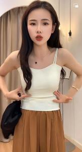 เสื้อกล้ามสายเดี่ยวผ้าไหมน้ำแข็งฤดูร้อน 2024 ไร้ตะเข็บ ทรงเข้ารูป ป้องกันการสัมผัสได้ ชุดชั้นในแบบมีสายรัด ชุดชั้นในสำหรับใส่กลางแจ้ง