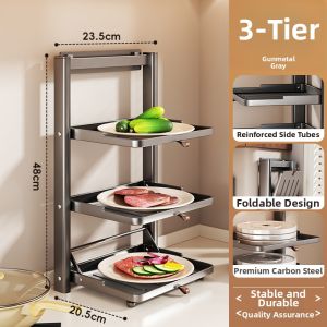 Multifunctional Folding Kitchen Storage Shelf
