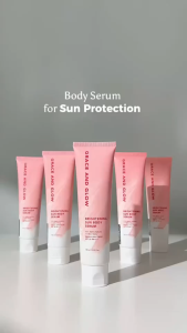 Grace and Glow Brightening Sun Body Serum Lotion 100ml-SPF30 PA+++Whitening & Tone-Up Cream for Body Bright Smooth Skin Non-Greasy & Fast Absorbing (Malaysia)