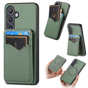 เคสโทรศัพท์แบบ 2-in-1 ดูดซับแม่เหล็กสำหรับ Samsung Galaxy S25 Ultra พร้อมช่องใส่บัตร พร้อมขาตั้ง หนัง PU ป้องกันการตกหล่น