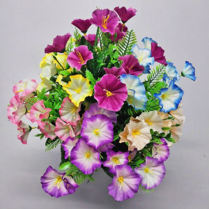 Azgalery PBP117 / Tanaman Hias Pot Bunga Kembang Sepatu Mini Bouquet Tangkai Plastik Artificial Ornamen Dekorasi Pajangan Ruangan Rumah / COD