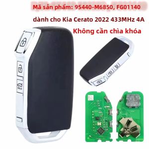 KEYECU 4A Chip 433 MHz Chìa Khóa Thông Minh Không Cần Chìa Điều Khiển Từ Xa 3 Nút Dành Cho Xe Kia Cerato 2022 FG01140 95440-M6850 Chìa Khóa Dự Phòng Không Cần Chìa