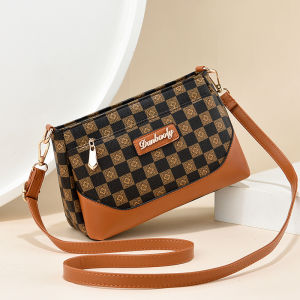 2025 New Large Capacity Three-Layer Floral Print Womens Crossbody Bag Single Shoulder Bag Fashionable Coin Purse for Middle-Aged Mothers