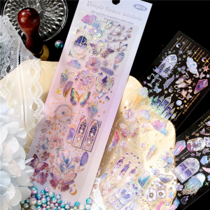 Shiliu Gold-Stamped 3D Decorative Stickers Waterproof PET Butterfly Design for Bullet Journal Molequin Frosted Stickers