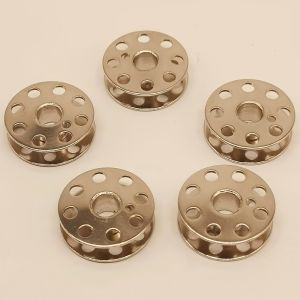 5pcs/Pack #45785 Metal Bobbins For Singer Featherweight 221 & 301 - Silver Gray Replacement Spools