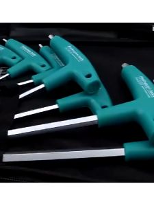 Versatile and Essential! 5-Piece Set of 2.5-6mm T-Handle Hex Wrenches (Allen Keys) for Industrial Hex Screw Tasks