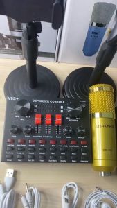 Combo micro thu âm BM900 và sound card âm thanh V8S đầy đủ kẹp míc điện thoại tai nghe Bh 1 năm