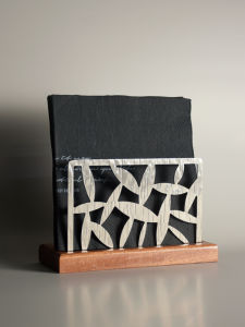 OUDING | Ice Cracked Design Customizable Wooden Paper Towel Holder