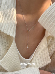 925 Sterling Silver Necklace Womens Drawstring Waterdrop Choker Simple Fashion Jewelry  out New Style Cross Chain Pendant