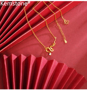 Kemstone mạ vàng nữ Vòng cổ hình rắn trang sức dây chuyền mặt dây Con Rắn nhỏ