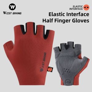 WEST BIKING Pneumatic Half Finger Gloves Summer Breathable Cycling Gloves One-piece Molding Palm Pad Shock-absorption MTB Road Bike Gloves Bicycle Shorts Gloves Cycling Gear