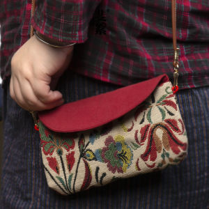 Fitu Original Hemp ผ้าฝ้ายสไตล์ชาติพันธุ์แว่นตากระเป๋าเก็บสําหรับสายตาสั้นเยาวชนกระเป๋าคลัทช์พร้อมซิป