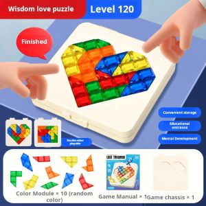 Colorful Puzzle Blocks 120 Challenge Toy Modes Skill Building 3D Puzzle Educational Game Kids Gift Brain Teaser Game