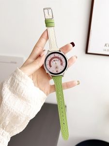 Double-Sided Top-Layer Cowhide Watchband for Huawei Fit4 GT6/5 Samsung 8 Apple iWatch11 Slim Waist Womens Style