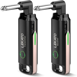 LEKATO ตัวรับสัญญาณ WS-70 ไร้สายระบบกีตาร์ในตัวชาร์จเสียงกีตาร์ไร้สายระบบ 70 ช่อง 40M