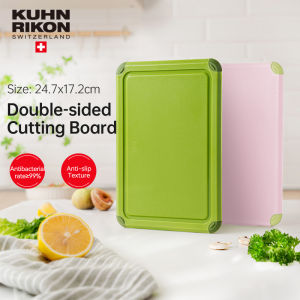 KUHN RIKON Double-sided Cutting Board for Kitchen Food-grade PP Chopping Board with Non-Slip Feet and Juice Groove 25x17cm Small Chopping Block