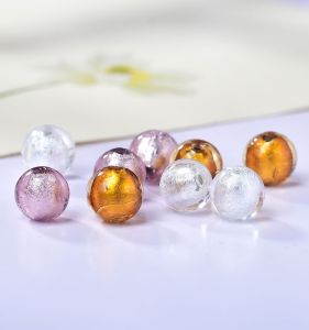 สร้อยข้อมือ DIY ทำมือ สร้อยข้อมือลูกปัดกระจกเงาทองแดงสีทองแดงสีชมพู ลูกปัดนำโชค ลูกปัดกระจกเงาทองแดง