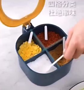 Smile Tempat Bumbu 4 Sekat Kotak Bumbu 4in1 Wadah Bumbu Dapur Seasoning jar Toples Bumbu