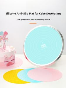 Non-Slip Silicone Baking Mat Aluminum Alloy Rotating Table Cake Decorating Stand Kitchen Baking Tools Set Dough Kneading Pad