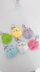 Ready Stock Cartoon Monster Keychain Plush Doll Bag Pendant Key Ring Dolls Bag Accessories Key Chain Gifts cute car keychain present Tote Bag Keychain Student Kolej beg college school bag