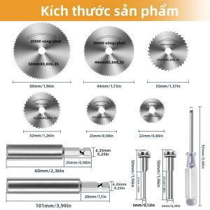 1/4 "Chuôi Lục Giác Dài Bánh Xe Cắt Cho Máy Khoan Dụng Cụ Xoay Với Lưỡi Cưa Thép Dụng Cụ Điện Phụ Kiện Cho Chế Biến Gỗ