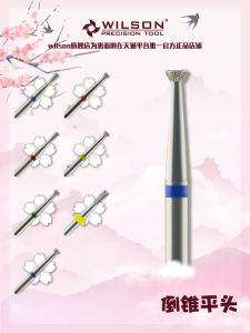 Wilson Huiershun Inverted Cone Flat Head-Anti-Overflow Glue Electroplated Diamond Russian Nail Grinding Head