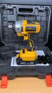 D·WE Cordless Impact Wrench Kit 1/2" Hog Ring Bor Cordless Wrench Impact Mesin impact cordless Pembuka baut ban Set bor impact