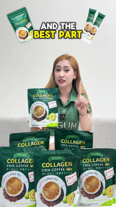 100% Halal Fitgum 20X Collagen Chia Coffee Organic Coffee Glutathione Slimming Detox Diet Anti-aging Whitening-1 bag/10pcs