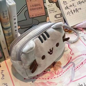 Bandai | Kawaii Pusheen Dung Tích Lớn Đựng Hoạt Hình Mèo Béo Túi Đựng Mỹ Phẩm Sinh Viên Túi Văn Phòng Phẩm Di Động Du Lịch Bảo Quản Quà Tặng