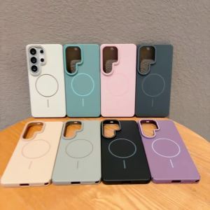 For Magsafe Magnetic Wireless Charging Matte PC Case For Samsung Galaxy S26 S25 Ultra S24 Plus S23 Ultra Shockproof Hard Cover