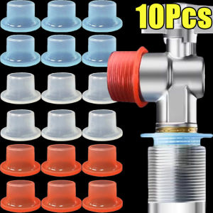 10/30 ชิ้น ปะเก็นซีลกันรั่วสำหรับก๊อกน้ำ / ฝาครอบท่อยางวาล์วสามเหลี่ยมซิลิโคน / ปลั๊กป้องกันการหยดของท่ออเนกประสงค์ / หัวเข็มขัดซีลข้อต่อท่อเกลียว