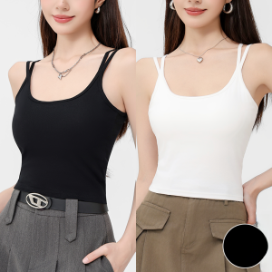 MiiOW | เสื้อกั๊กสายเดี่ยวแบบมีโครงสำหรับผู้หญิง สายรัดคู่ สายรัดแบบไขว้ เซ็กซี่ ดูดีเมื่อสวมใส่ด้านนอก ไม่ต้องใส่ชุดชั้นใน