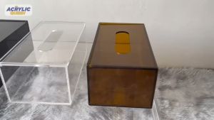 กล่องใส่ทิชชู่ อะคริลิค (Acrylic Tissue Box) ที่ได้กล่องทิชชู่ลงไปได้ (แบบฝาเปิด-ปิดด้านบน) งาน Handmade สวยงาม แข็งแรง