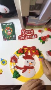 Vòng Treo Cửa Trang Trí Noel Bằng Vải Dạ DIY Vòng Nguyệt Quế Trang Trí Noel Chất Liệu Vải Dạ Vòng Trang Trí Giáng Sinh - PoPo Toys