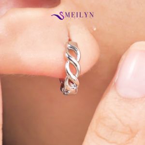 MEILYN Anting Jepit Perak Fashion Wanita Motif Kepang 0262220073