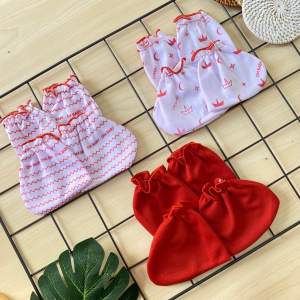 Seri Merah Bata - 3 Set / 3 Bungkus Sarung Tangan Bayi Dan Sarung Kaki Bayi SNI Sartaki NewBron Bayi Baru Lahir