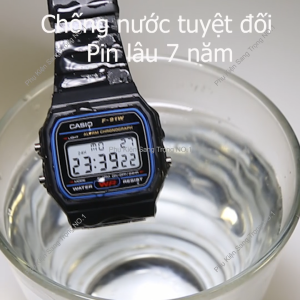 Đồng Hồ Quân Khu F91 Pin Lâu 7 năm Chống Nước Tuyệt Đối Chuông To Đèn Sáng Made In Malaysia 4