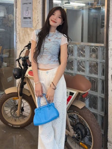 YUEZHONGWEI | American Style Short Sleeve Mesh T-Shirt Women Summer Design Sensual Slimming Belly Baring Short Top Korean Version Commute Style