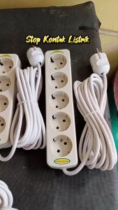 Stop Kontak Listrik MATSUI 1 Lubang + Panjang Kabel 10 Meter + Steker Arde Bulat
