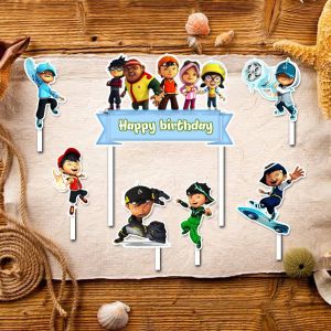 Topper cake Boboiboy happy birthday hiasan kue ulang tahun